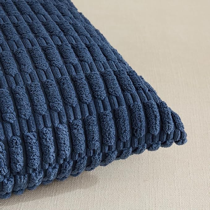 Fancy Homi 4 Packs Dusty Blue Decorative Throw Pillow Covers 12x20 Inch - Image 4