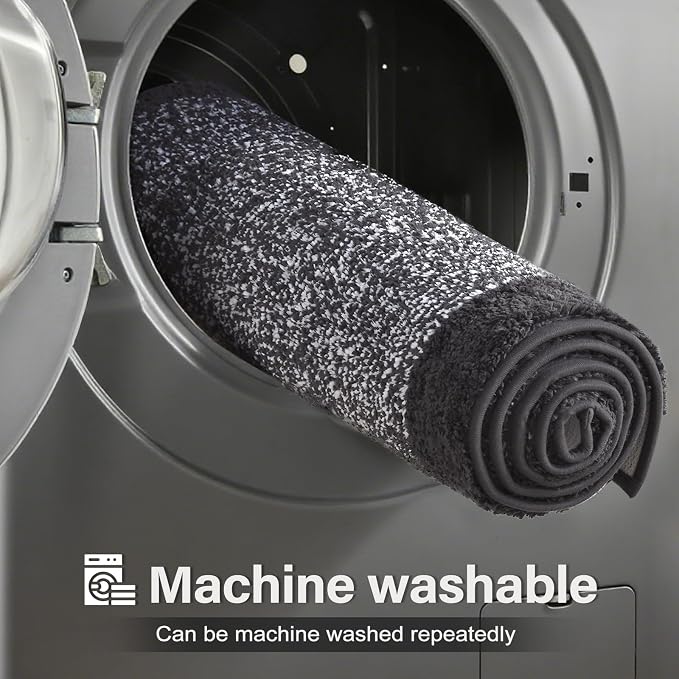 60x24 Long Bathroom Rugs Washable Non Slip, Dark Grey Bath Mat - Image 9