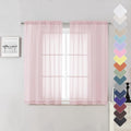 Lecloud Blush Sheer Curtains 54 Inches Long 2 Panels Set, Airy & Breathable by Lecloud
