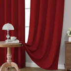 CUCRAF Red Blackout Curtains 45 inch Length 2 Panels Set, Rod Pocket Room - Image 5