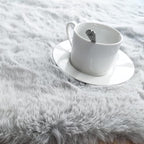 Ghouse Faux Rabbit Fur Round Rug 4ft Grey Round Rugs - Image 4
