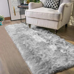 Latepis Grey Fluffy Rugs for Bedroom Rug Runner 2x5 Faux Sheepskin Fur Furry - Image 7