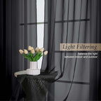 Extra Long Black Sheer Curtains - Image 3
