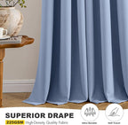 MIULEE Denim Blue Blackout Curtains - Image 5