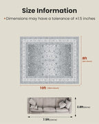AMADA HOMEFURNISHING 8x10 Area Rugs, Washable Living Room Rug - Image 2
