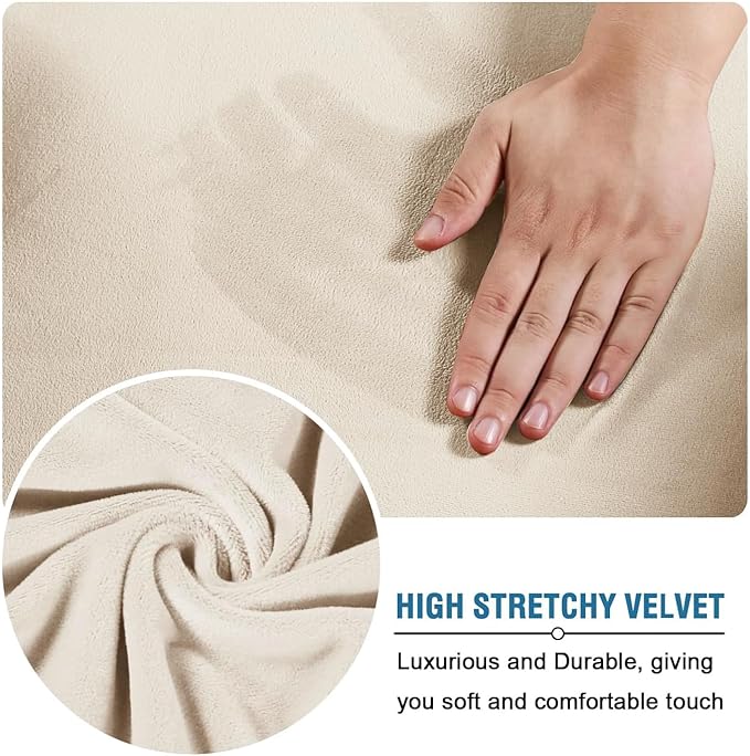 H.VERSAILTEX Rich Velvet Stretch 2 Piece Cover Chair Slipcover Sofa Cover - Image 5