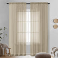 OVZME Taupe Sheer Curtains 90 Inches Long 2 Panels by OVZME