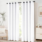 Yakamok White Thermal Insulated Curtains 84 Inch Length Solid Grommet Top - Image 2