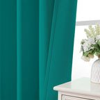 CUCRAF Turquoise Blackout Curtains 84 inch Length 2 Panels Set, Rod Pocket Room - Image 6