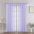Chyhomenyc Light Purple Sheer Curtains 72 Inches Long 2 Panels Set, Light by Chyhomenyc