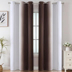 Estelar Textiler Brown and Greyish White Ombre Blackout Curtains - Image 2