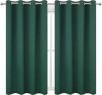LEMOMO Blackout Curtains 52 x 45 inch/Green Curtains Set of 2 Panels/Thermal - Image 2