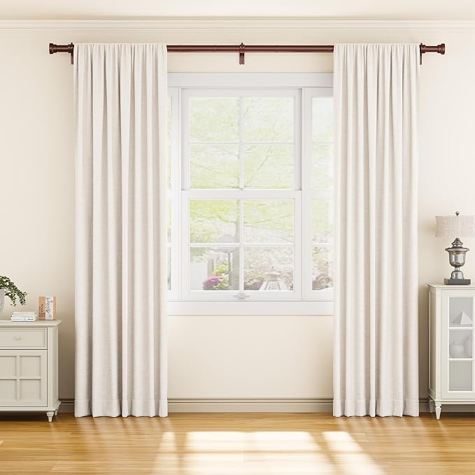 YaFex Curtain Rods 32-118 Inch, Heavy Duty 1 Inch Adjustable Curtain Rod - Image 2
