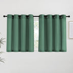 NICETOWN Olive Green Linen Kitchen Curtains 36 inch Length, Decorative Thick by NICETOWN