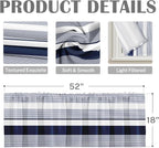 Emvency 2 Pack Valances Window Treatments, Striped Navy Nautical Minimalist - Image 3