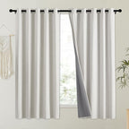 NICETOWN Snowbound Vintage Linen 100% Blackout Curtains - Image 2
