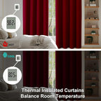 Simplebrand Ava Red Short 36 Inches Blackout Curtain 2 Panels Set, Half Window - Image 6