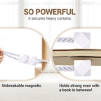 Hion Magnetic Curtain Tiebacks White 6 Pack, Curtain Tiebacks Buckles Holdbacks - Image 5