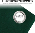 Yakamok Dark Green Linen Curtains 100% Blackout 84 Inches Long, Room Darkening - Image 4