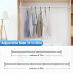 CorkLatta Chrome Shower Curtain Rod 31 to 80 Inch, 1 Inch Diameter Adjustable - Image 4