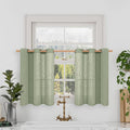 LAMIT Semi Sheer Linen Curtains 36 Inch Length, Light Filtering Panels Bronze by LAMIT