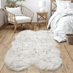 Goolela Faux Sheepskin Fur Rug 4x6 Fluffy Fuzzy Furry Carpet White - Image 2
