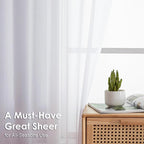 OVZME White Sheer Curtains 78 Inches Long 2 Panels - Image 2