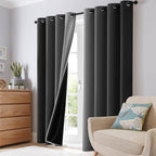 SimpleHome Black Ombre 100% Blackout Curtains - Image 6