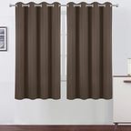LEMOMO Chocolate Brown Blackout Curtains 66 x 63 Inch Length/Set of 2 Curtain - Image 2