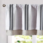 jinchan Striped Linen Curtain 18 Inch Window Treatment by JINCHAN