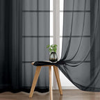 Black Sheer Curtains 216 Inches Long, Extra Long Elegant Light Filtering Voile - Image 7