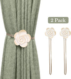 Lewondr Magnetic Curtain Tiebacks, Vintage Curtain Holdback, Resin Flower - Image 8