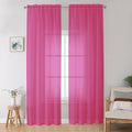 OWENIE Hot Pink Sheer Curtains for Bedroom Living Room 96 Inches Long 2 Panels by OWENIE