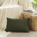 Fancy Homi 4 Packs Boho Olive Green Decorative Throw Pillow Covers 16x24 Inch - Image 2