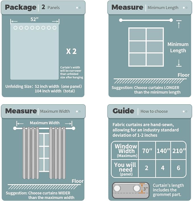 BGment Room Darkening Curtains 54 Inches Long - Image 6