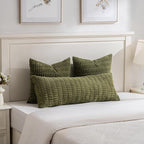 Fancy Homi 4 Packs Boho Moss Green Decorative Throw Pillow Covers 20x20 Inch - Image 5