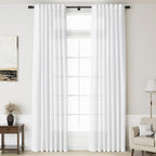 Linen White Curtains 132 inches Long by Nanspring