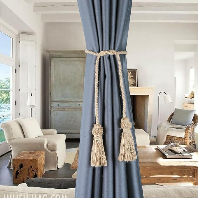 Fenghuangwu Curtain Tiebacks Handmade Decorative Curtain Holdbacks Rope - Image 3