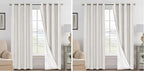 H.VERSAILTEX 100% Blackout Curtains Ivory, Linen Blackout Curtains 96 inch by HVERSAILTEX