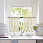 MIULEE 2 Panels Kitchen Tiers Half Window Sheer Curtains Rod Pocket Translucent by MIULEE