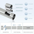 Silver Curtain Rods for Windows 36 to 176 Inch, Size:36-176 Inch - Image 7