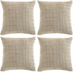 Fancy Homi 4 Packs Taupe Decorative Throw Pillow Covers 20x20 Inch by Fancy+Homi