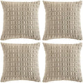 Fancy Homi 4 Packs Taupe Decorative Throw Pillow Covers 22x22 Inch by Fancy+Homi