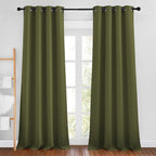 NICETOWN Olive Curtains 102 inches Long, Grommet Thermal Insulated Solid by NICETOWN