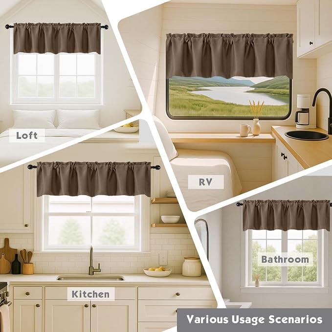 Chyhomenyc Blackout Valances for Windows, Short Window Valance Curtains for - Image 7