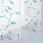 MRTREES Sheer Christmas Curtain Valance, Leaves Embroidered Small Valances - Image 5