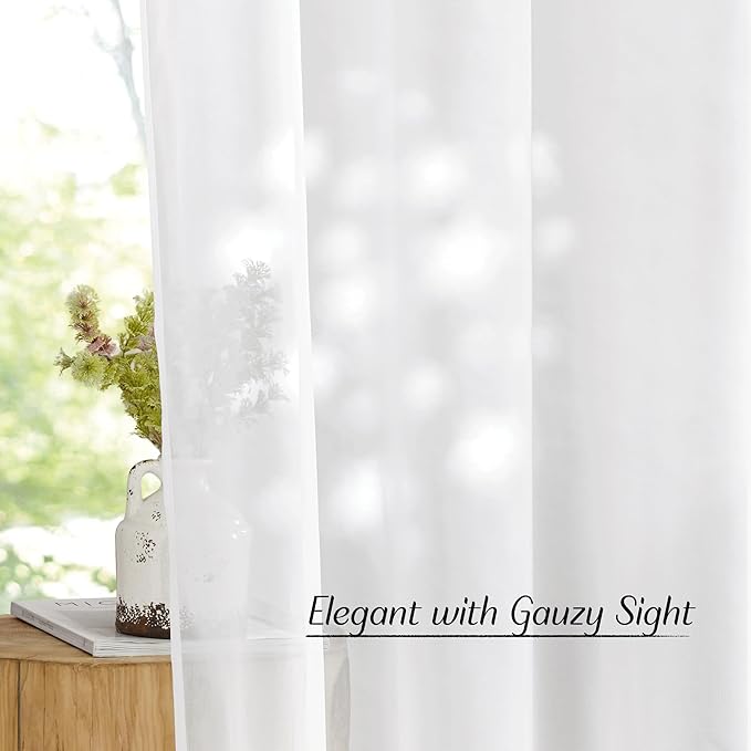 NICETOWN Ivory Sheer 102 inch Curtains - Image 5