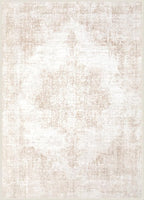 Area Rug 5x7 Vintage Rugs: Washable Living Room Rug Retro Medallion Distressed - Image 9