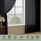 OWENIE Black Sheer Curtains 120 Inches Long 2 Panels Set, Airy Lightweight - Image 4