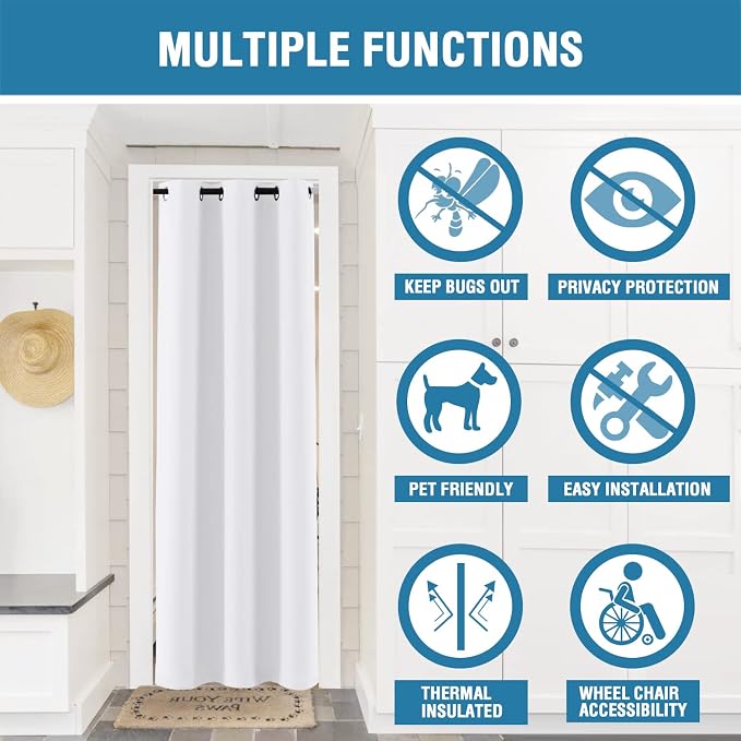 H.VERSAILTEX Doorway Curtain Blackout Closet Door Curtain Room Divider Window - Image 4